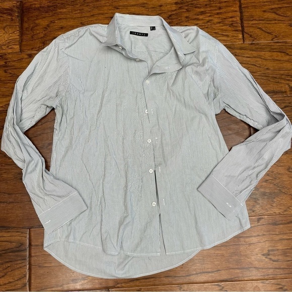 Theory men’s zack striped button down shirt - Picture 1 of 5
